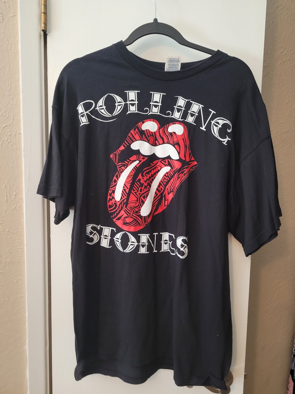 Delta Black Graphic Tee with White and Red Accents